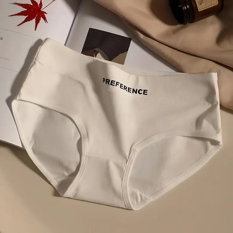 3Pcs/Set Women Soft Cotton Panties Mid Waist Briefs in Warm Tan Minimalist Intimates Breathable Stretch Underwear Size M-2XL