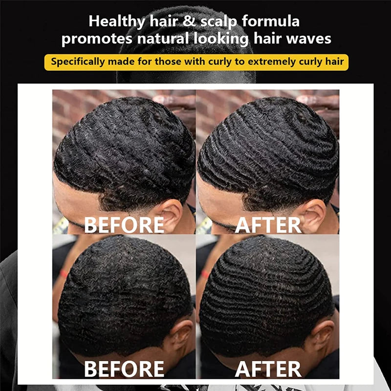 Deep Wave Pomade for Black Men Wave Kit Sport Strong Hold 360 Style Waves Layered Cream Frizz Control Gel Styling Wax with Brush