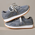 Gray Lace Up Sneakers for Women Breathable Mesh Sports Shoes Woman Autumn Winter Non Slip Soft Insole Vulcanize Shoes Mujer