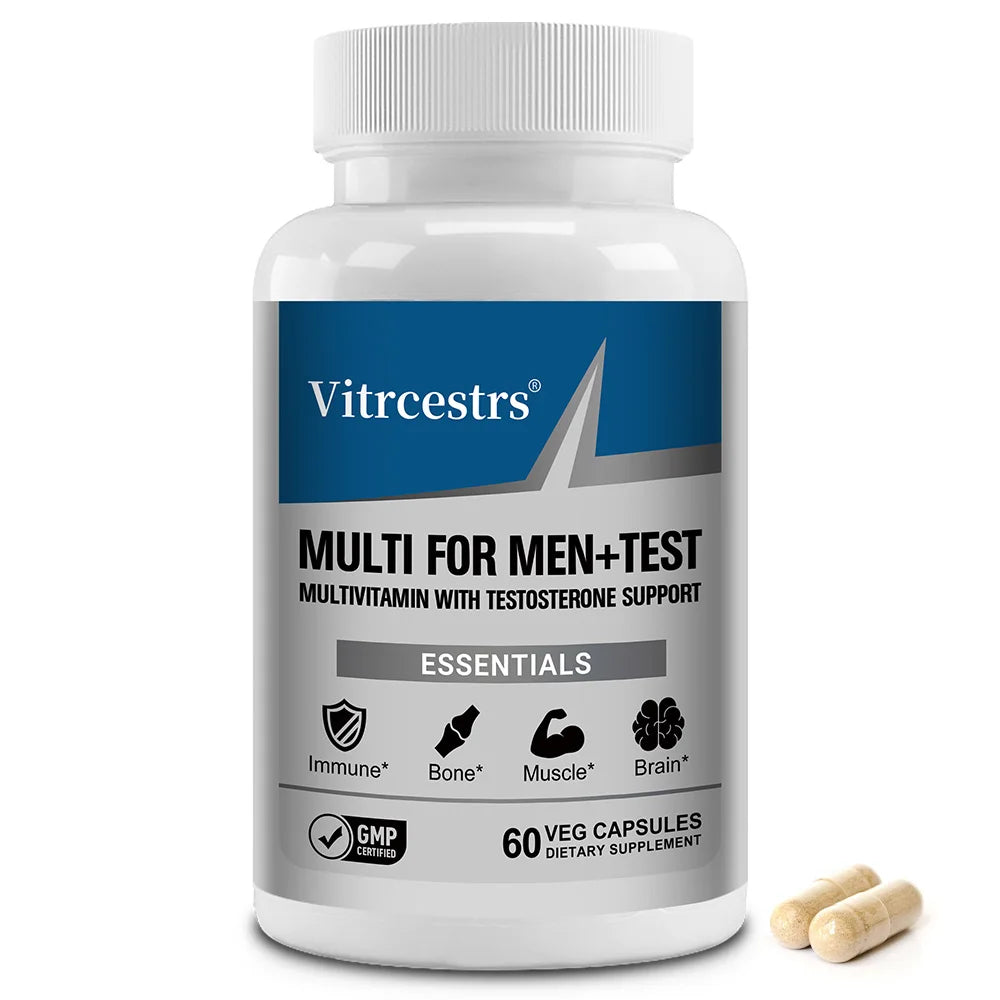 Men's Daily Multivitamin Capsules - 20+ Vitamins & Minerals, Brain Heart Prostate Immune Health, Energy Stamina Muscle Support