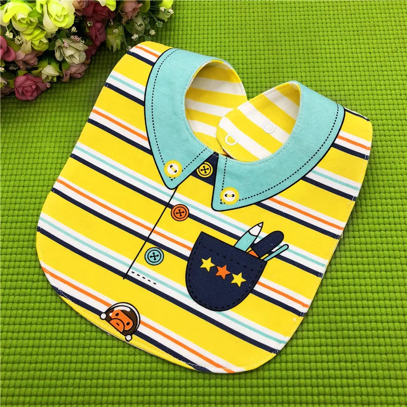5pcs Mix Waterproof Baby Cotton Bibs Burp Cloth Double-Sided Saliva Bib Newborn Feeding Bandana Saliva Towel Children Boys Girls