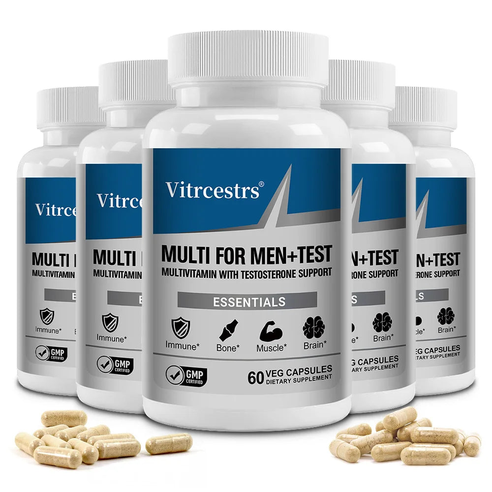 Men's Daily Multivitamin Capsules - 20+ Vitamins & Minerals, Brain Heart Prostate Immune Health, Energy Stamina Muscle Support