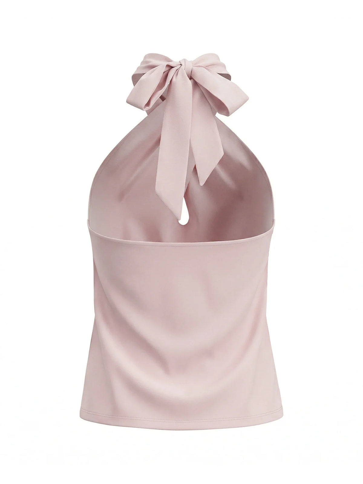 Women Fashion Sleeveless Halter Neck Tank Tops Summer Solid Color Backless Satin Casual Vests Streetwear
