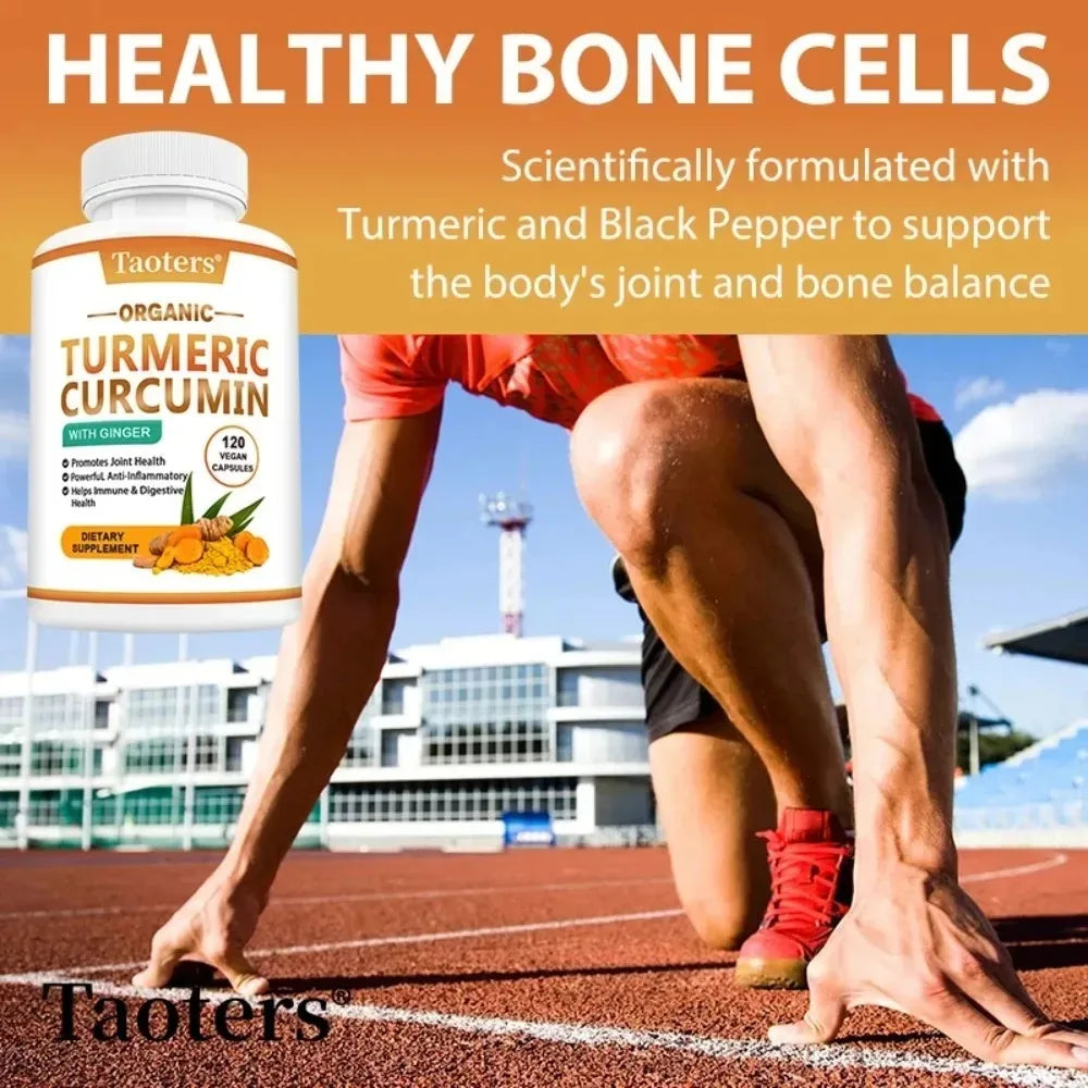Turmeric Curcumin with Ginger- Reduces Muscle and Joint Pain,Support Brain and Heart Health, Improves Digestion