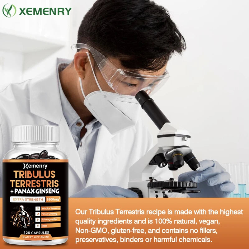 Tribulus + Ginseng Supplement - Promotes Energy Production To Help Improve Mood, Energy, Endurance and Performance