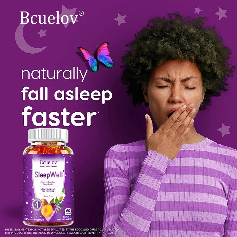 Melatonin Gummies 3 Mg - Fall Asleep Naturally, Fight Insomnia, Support Immunity, Improve Rest Quality and Sleep Cycles