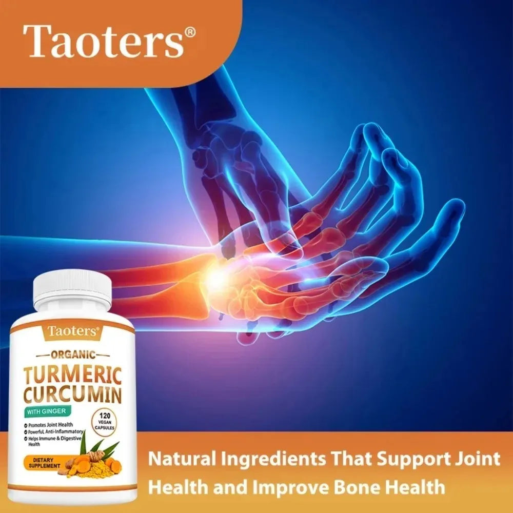Turmeric Curcumin with Ginger- Reduces Muscle and Joint Pain,Support Brain and Heart Health, Improves Digestion
