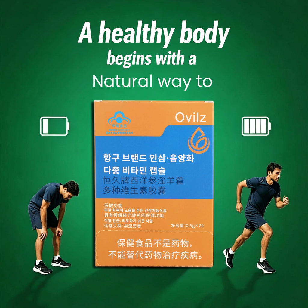 Powerful Ginseng Epimedium multivitamin pills surge energy support stamina drive naturally awaken Men Vitality power last longer