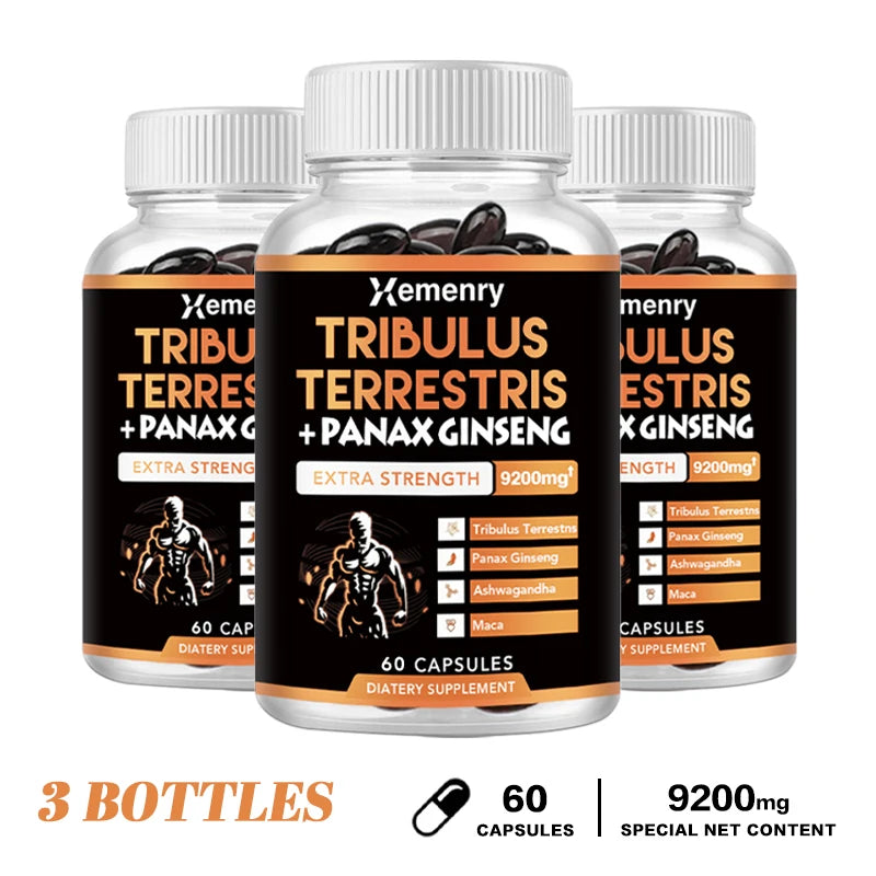 Tribulus + Ginseng Supplement - Promotes Energy Production To Help Improve Mood, Energy, Endurance and Performance