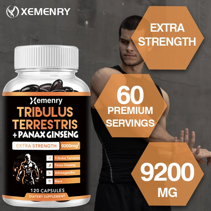 Tribulus + Ginseng Supplement - Promotes Energy Production To Help Improve Mood, Energy, Endurance and Performance