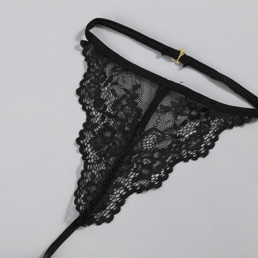 Porn Women Sexy Lingerie Lace Underwear Halter Bodysuit Garter Intimate Erotic Babydolls Sex Costumes Bra Set