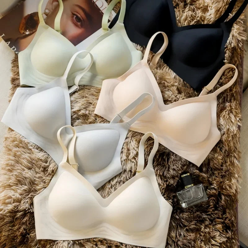 2Pcs/Set Seamless Bras For Women Sexy Lingerie Padded Non-wire Brassiere Adjust Shoulder Strap Underwear Comfort Intimates