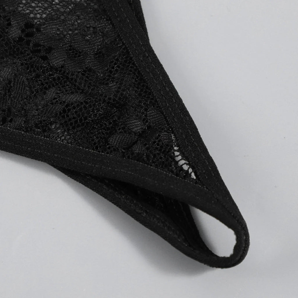 Porn Women Sexy Lingerie Lace Underwear Halter Bodysuit Garter Intimate Erotic Babydolls Sex Costumes Bra Set