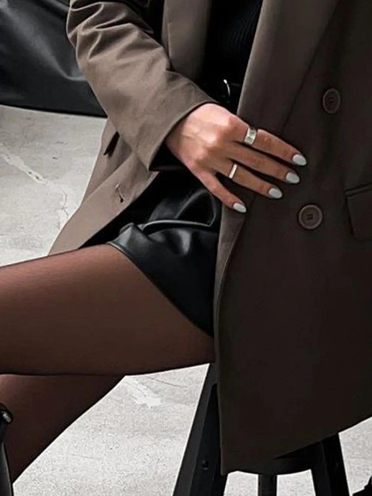 Phantasy Sexy Short Trousers Street Bottom High Waist Wide Leg Ruffles Cuff Pu Leather Shorts Fashionable Autumn Women Clothing
