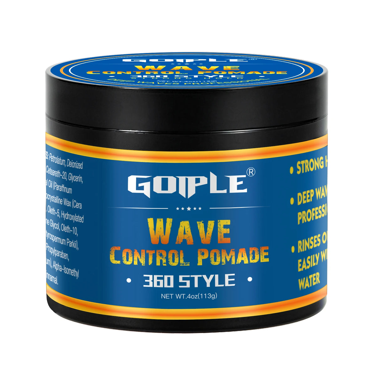 Deep Wave Pomade for Black Men Wave Kit Sport Strong Hold 360 Style Waves Layered Cream Frizz Control Gel Styling Wax with Brush