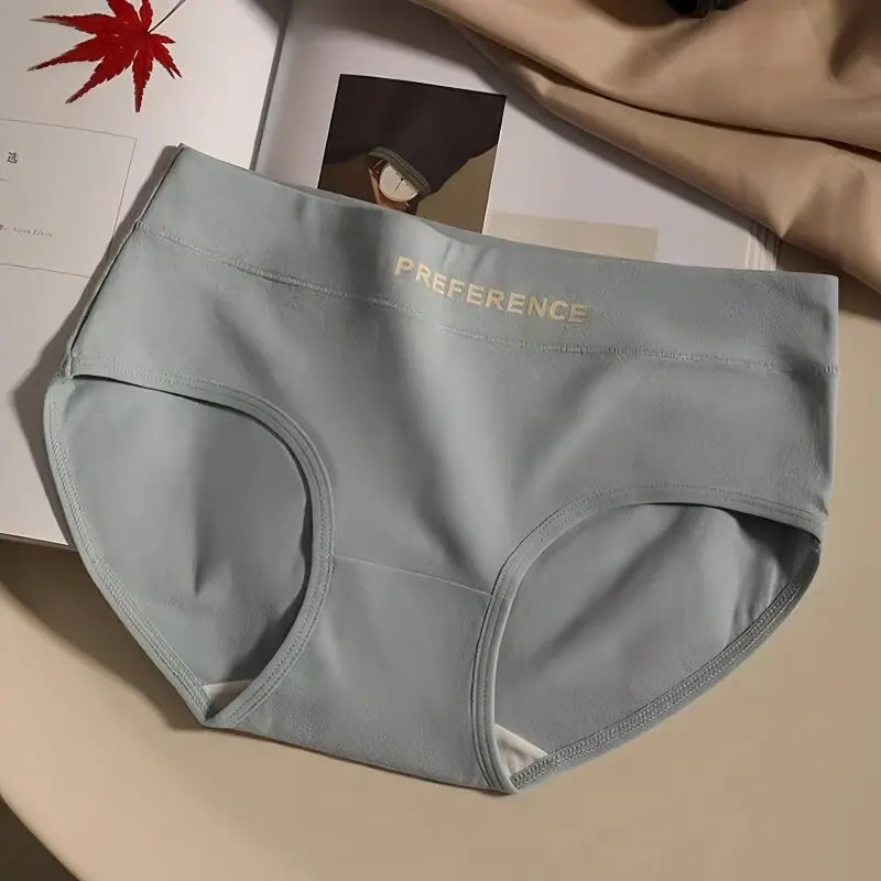 3Pcs/Set Women Soft Cotton Panties Mid Waist Briefs in Warm Tan Minimalist Intimates Breathable Stretch Underwear Size M-2XL