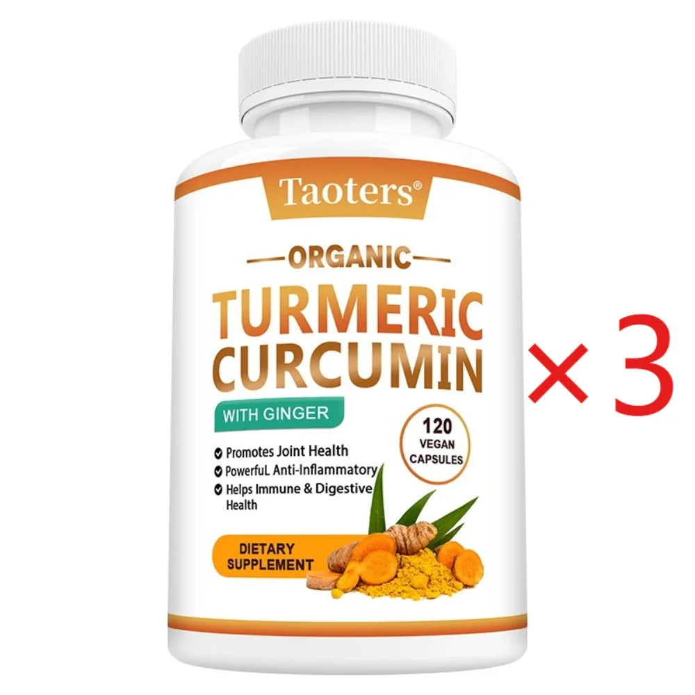 Turmeric Curcumin Capsules with Black Pepper & Ginger Organic for Joint, Brain Cognitive & Digestive Health, Antioxidant