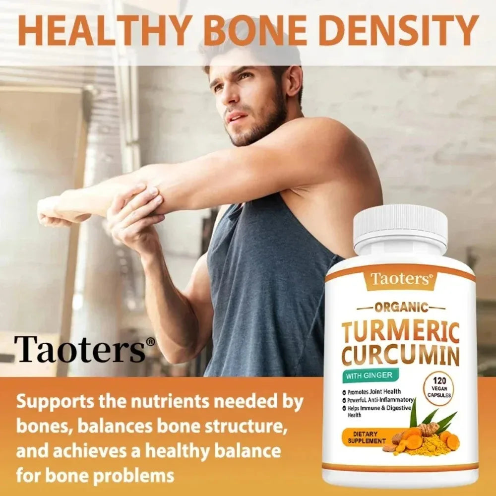 Turmeric Curcumin Capsules with Black Pepper & Ginger Organic for Joint, Brain Cognitive & Digestive Health, Antioxidant