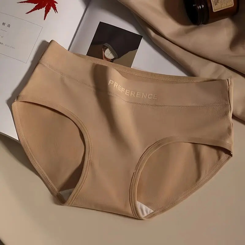 4Pcs/Set Cotton Panties Women Mid Waist Briefs Breathable Intimates Breathable Comfort Underwear M-2XL Soft Panties