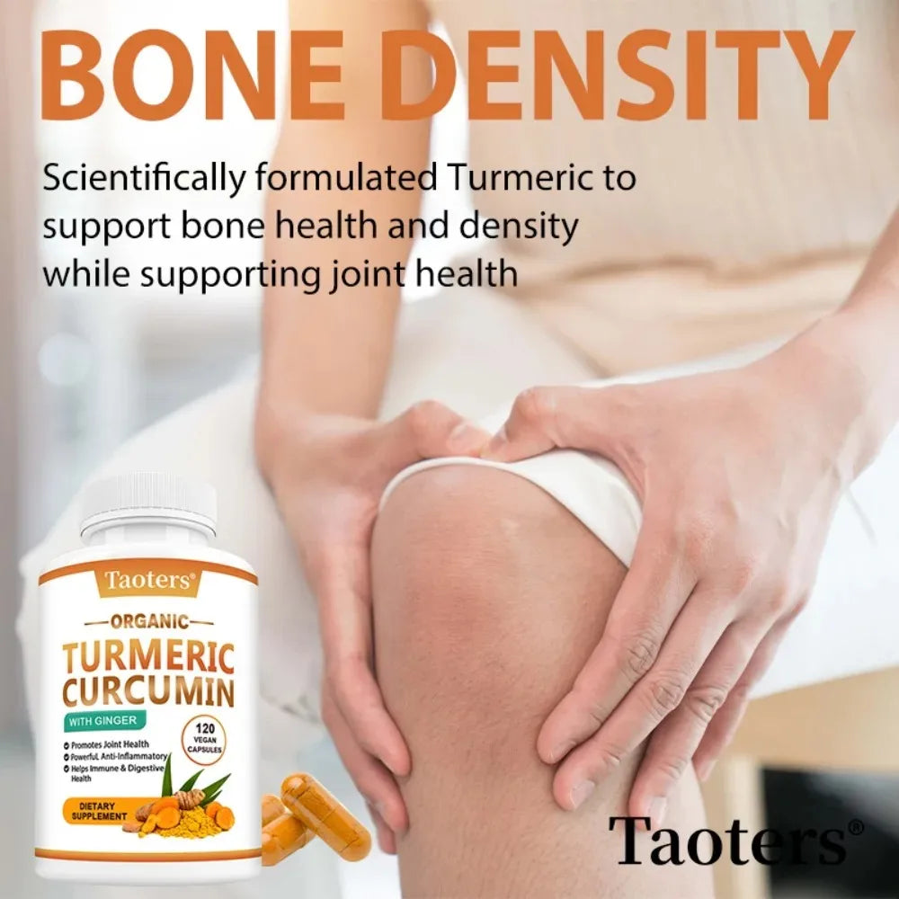 Turmeric Curcumin Capsules with Black Pepper & Ginger Organic for Joint, Brain Cognitive & Digestive Health, Antioxidant