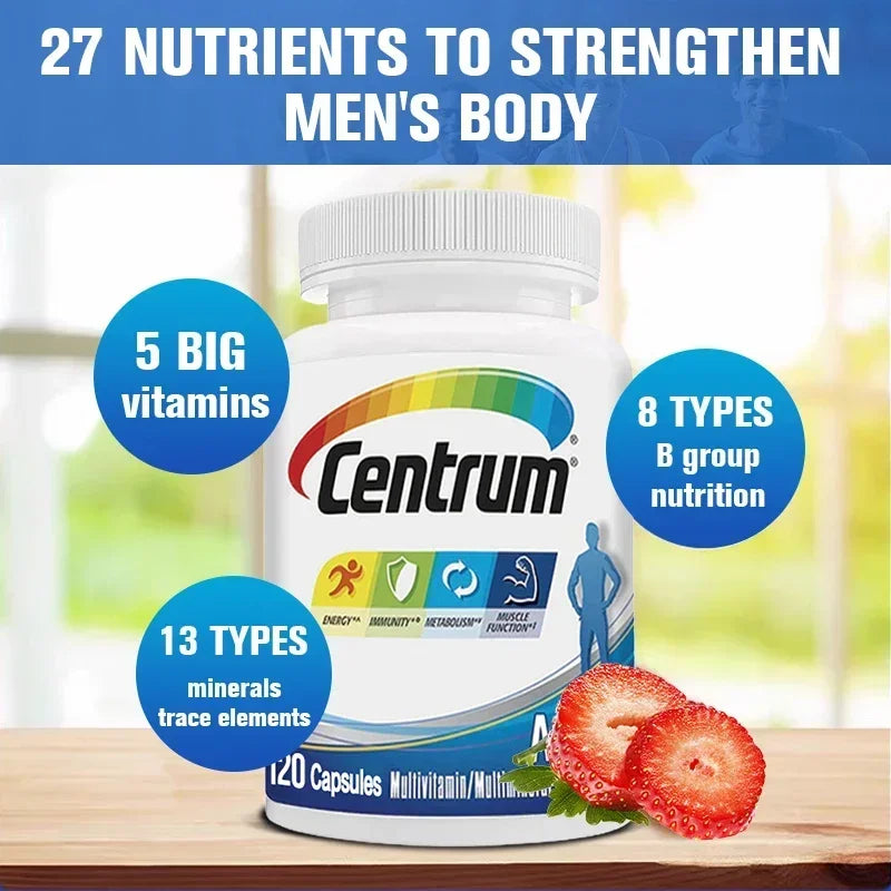 Men's Daily Vitamin, Multivitamin/Multimineral with Vitamin D3, B Vitamins, Antioxidants, Metabolism, Immunity, Energy, Muscle