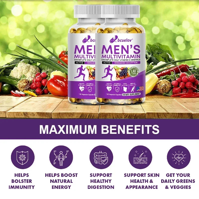 Men's Daily Multivitamin - 22 Vitamins & Minerals, Dietary Supplement for Immunity, Energy, Digestion, Skin, and Overall Health