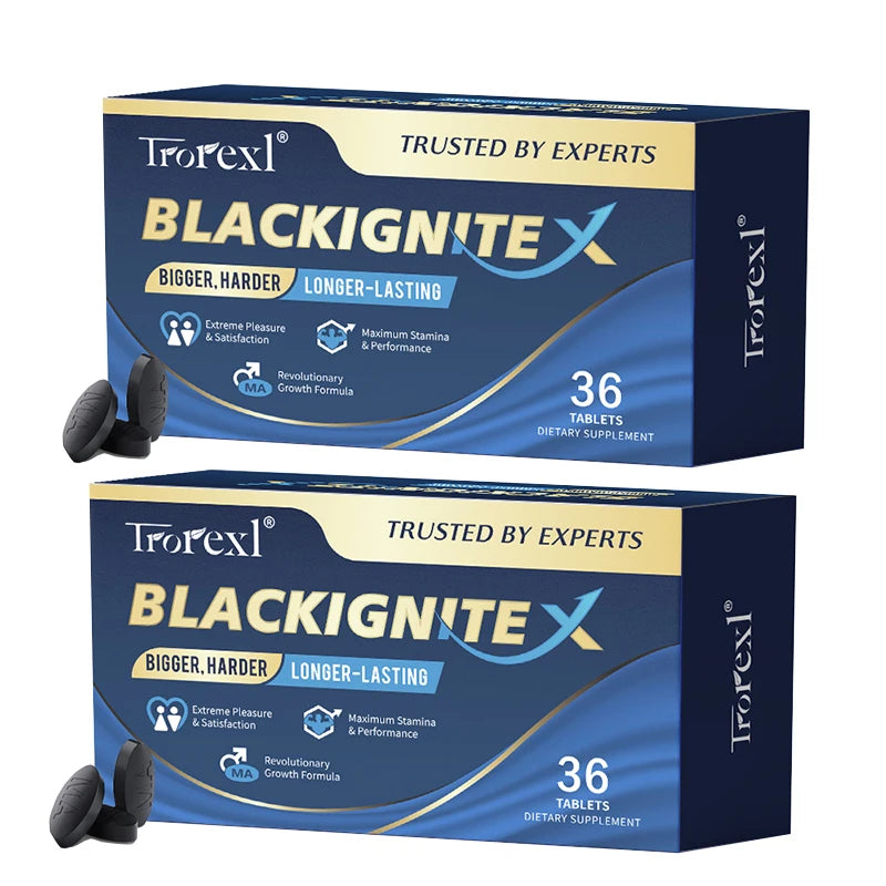 Black IgniteX Male Endurance Booster Supplement, Masculine Drive, Superior Pumps & Fullness, Saw Palmetto Oyster Tablets