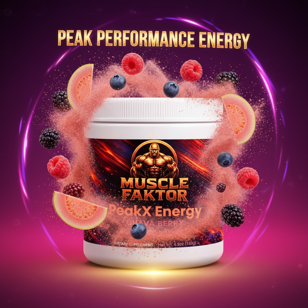 Muscle Faktor PeakX Energy Powder — Guava Berry Sugar-Free