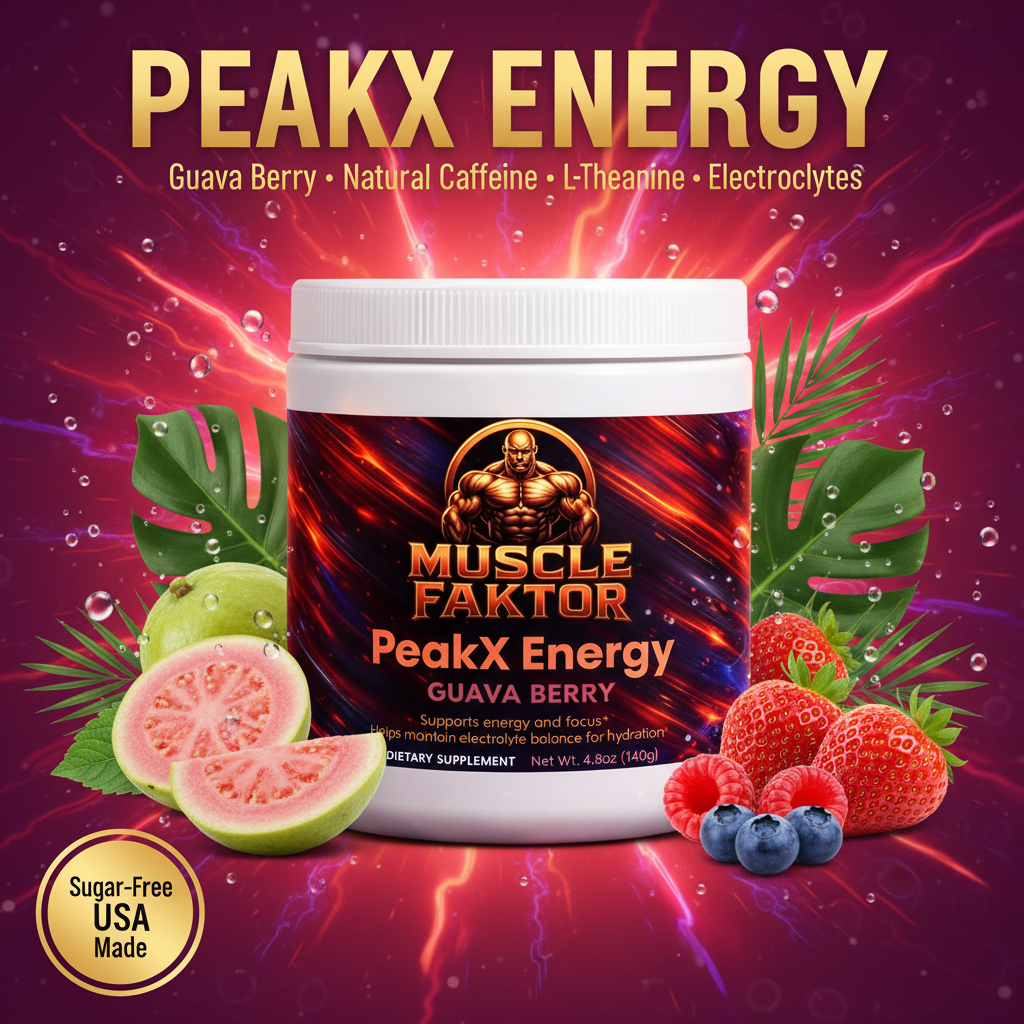 Muscle Faktor PeakX Energy Powder — Guava Berry Sugar-Free