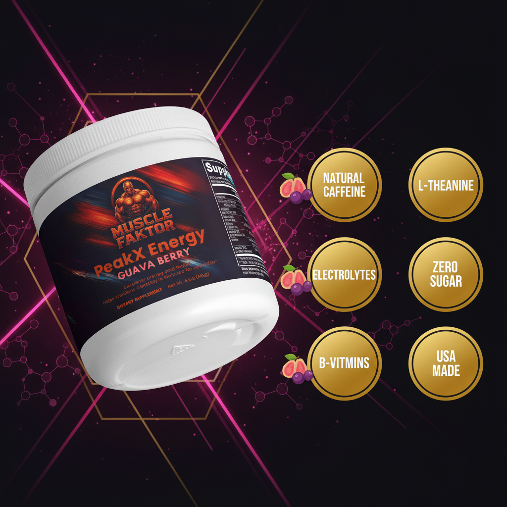 Muscle Faktor PeakX Energy Powder — Guava Berry Sugar-Free